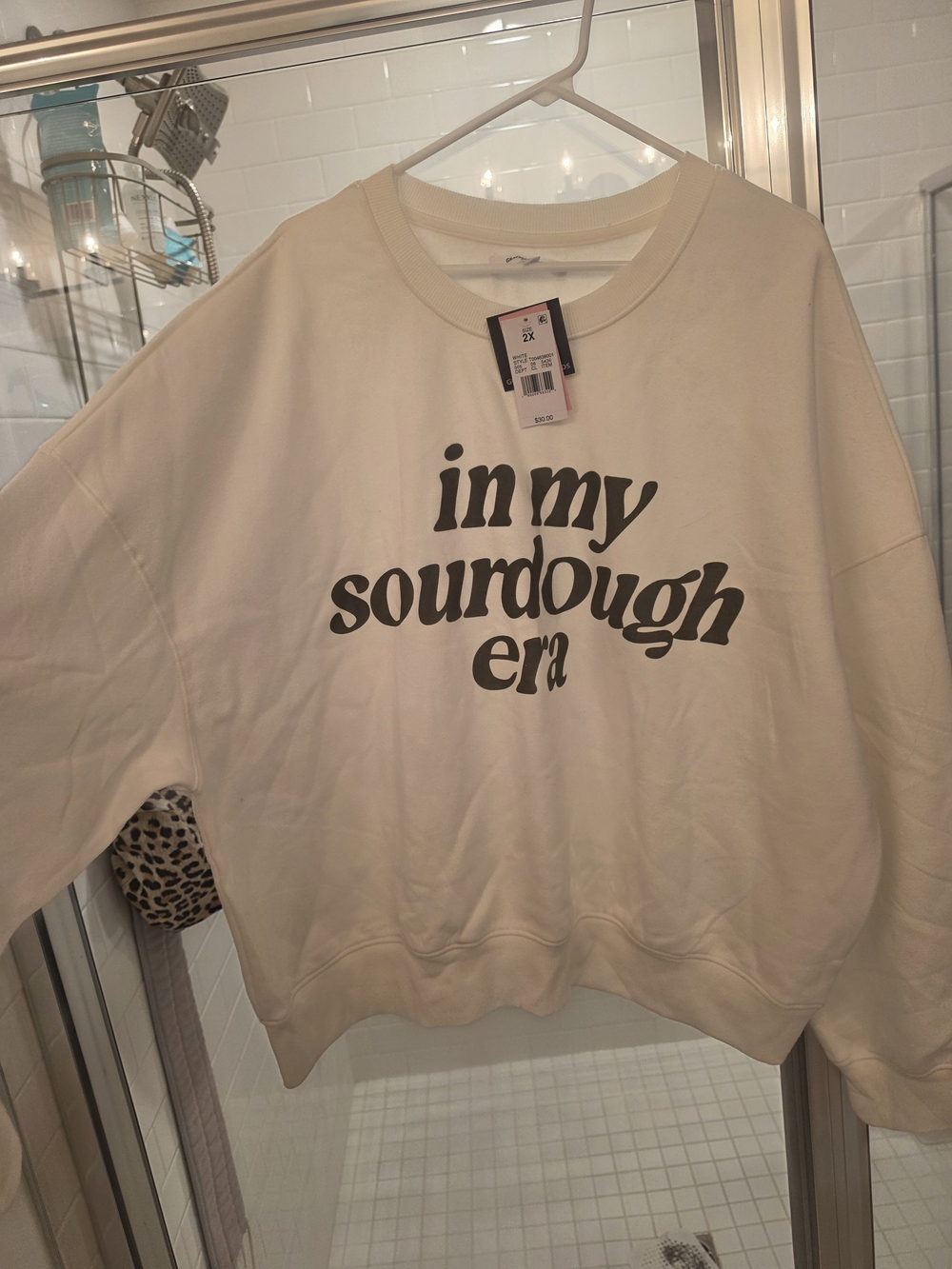 Old Navy Cream Graphic Sweatshirt with Black Text